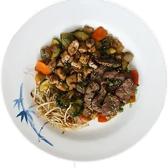 Teppanyaki pollo y arrachera