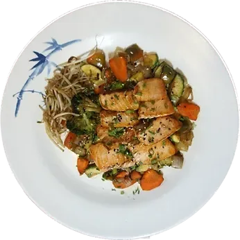 Teppanyaki de salmón
