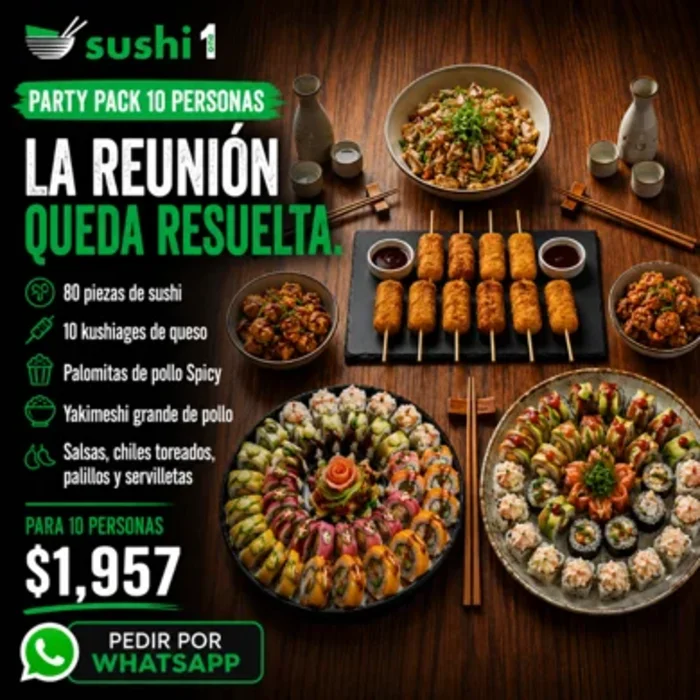 Sushi Pack 10 personas para reuniones